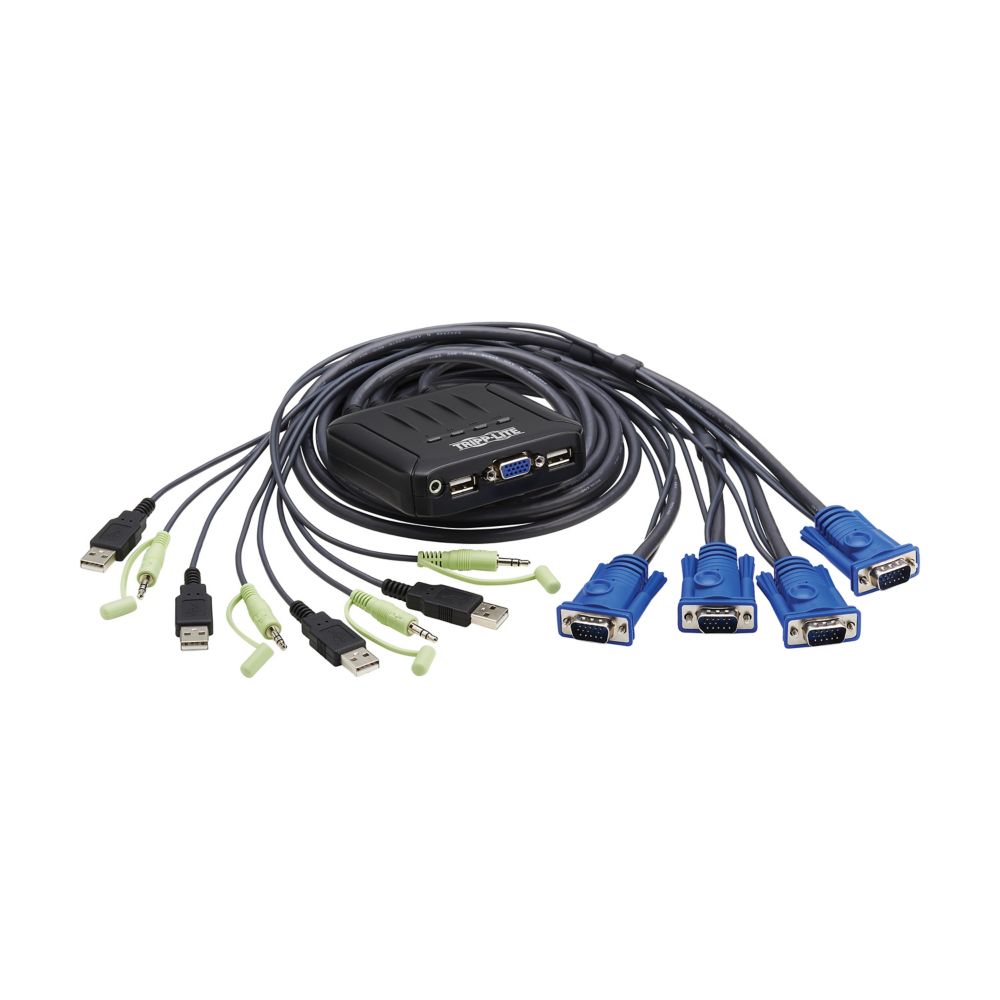 TRIPP VGA KVM SWITCH W VGA USB AUDIO 4-PORT