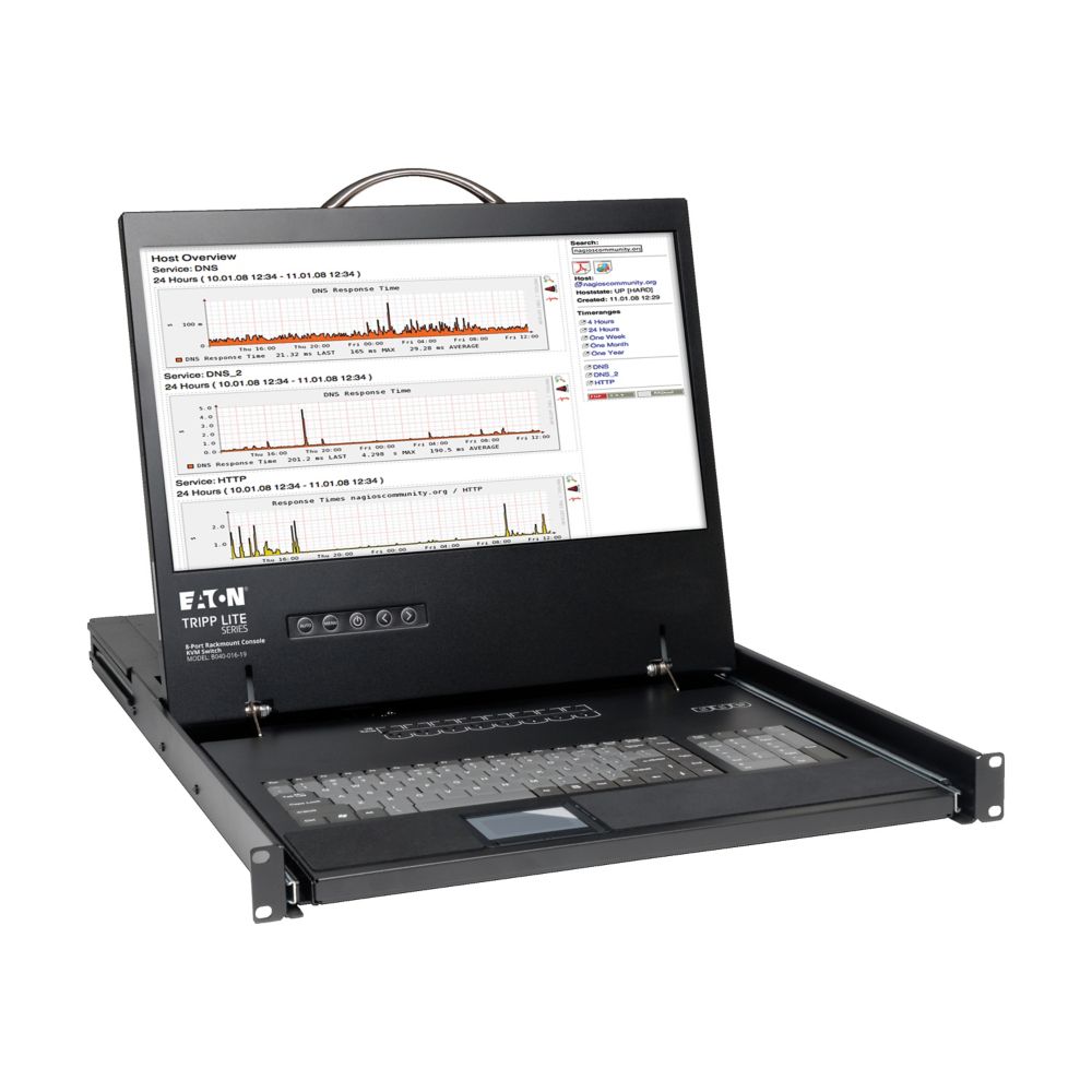 TRIPP 8-Port VGA KVM Console w/ 19" LCD Monitor/Keyboard/Touchpad
