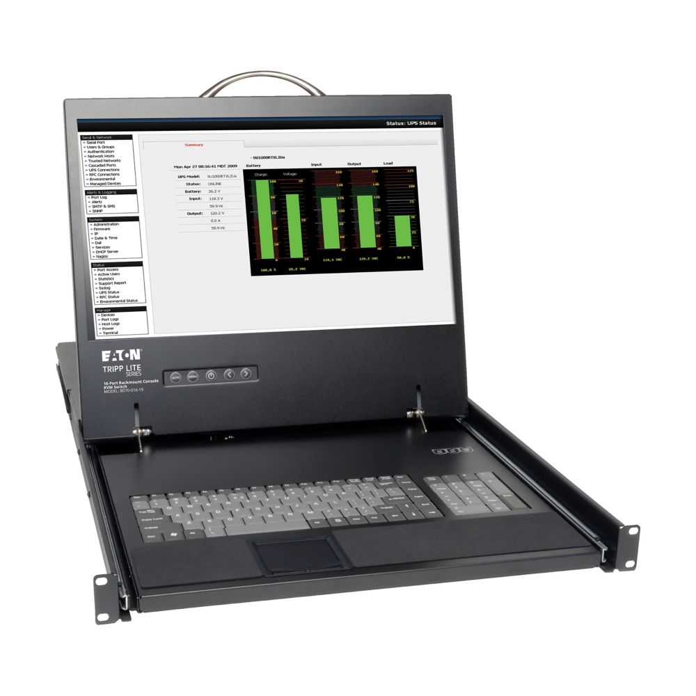TRIPP 16 PT CAT5 KVM W 19IN CNSL 1U