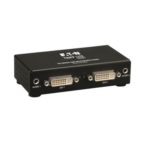 Tripp Lite series 2-Port DVI Splitter with Audio and Signal Booster, Single-Link