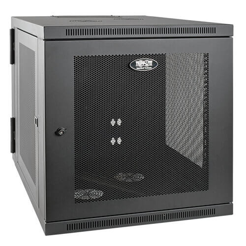 Rack Enclosure - Steel - Black - Saves Valuable Workspace;Hinged Cabinet for Con