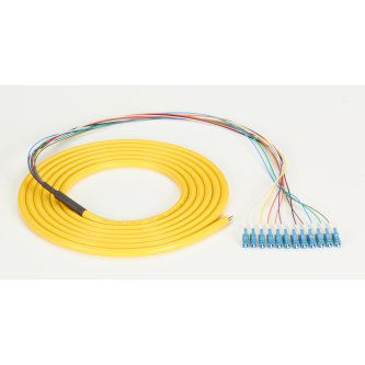 OS2 SM FBR PIGTAIL 12STR OFNR LC YL 3M