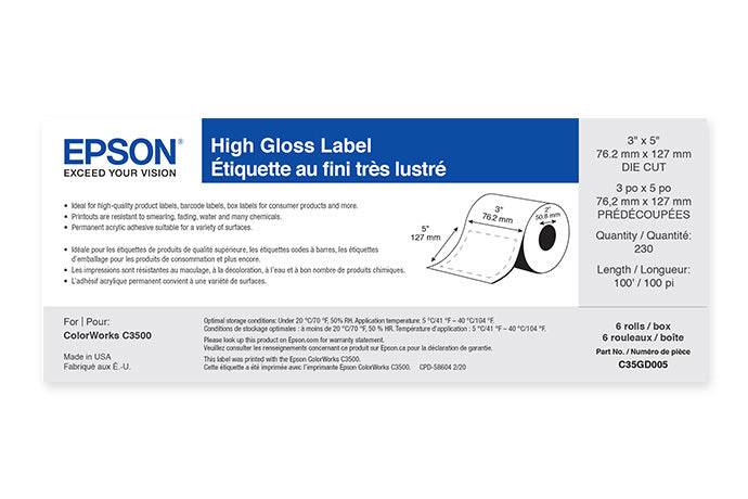 Epson C3500/C4000-3x5 highgloss 230lbs/rl; x6