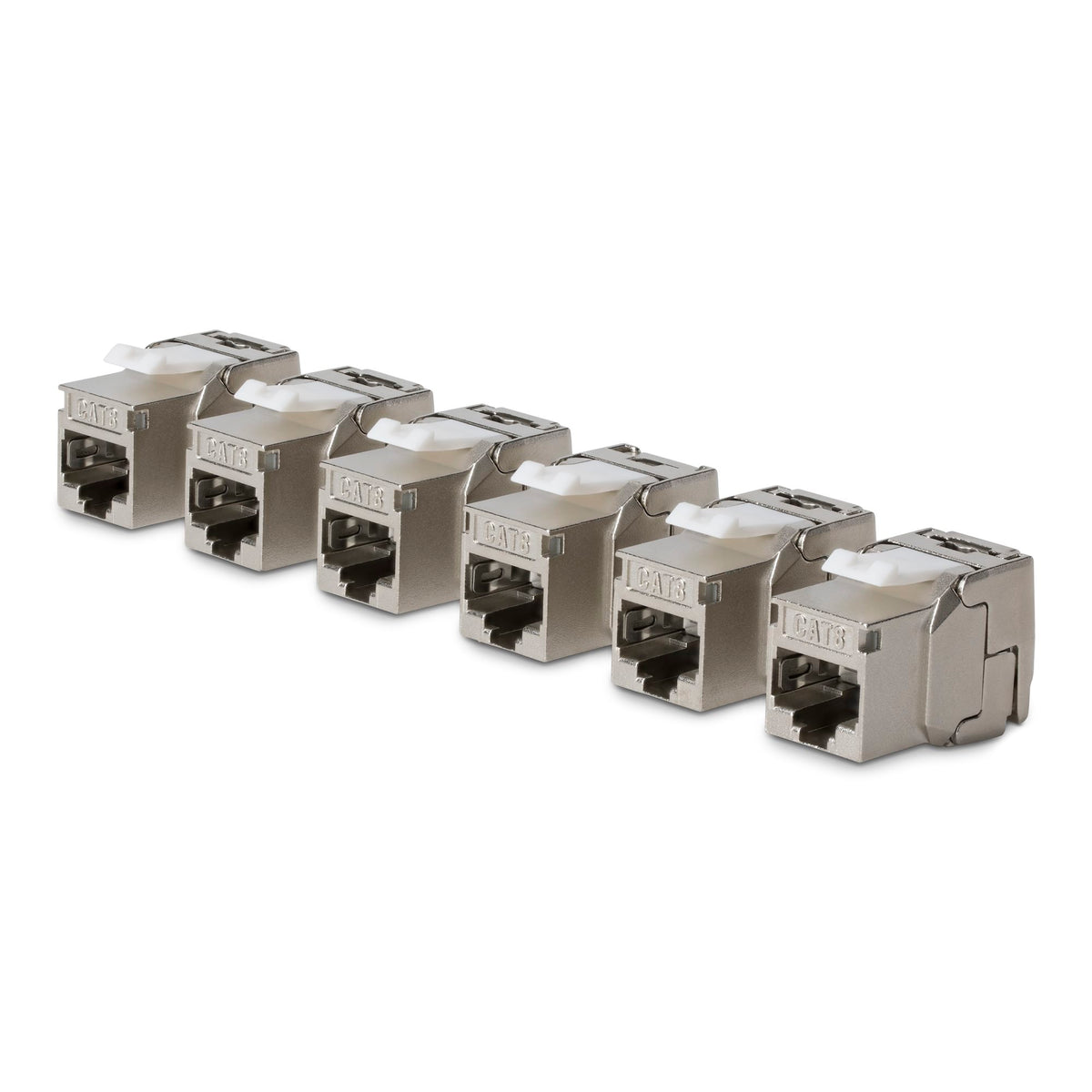 StarTech 6-pack of shielded Cat8 RJ45 STP keystone jacks is ideal for patch panels and wa