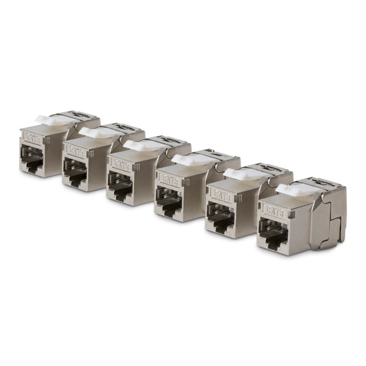 StarTech 6-pack of shielded Cat8 RJ45 STP keystone jacks is ideal for patch panels and wa