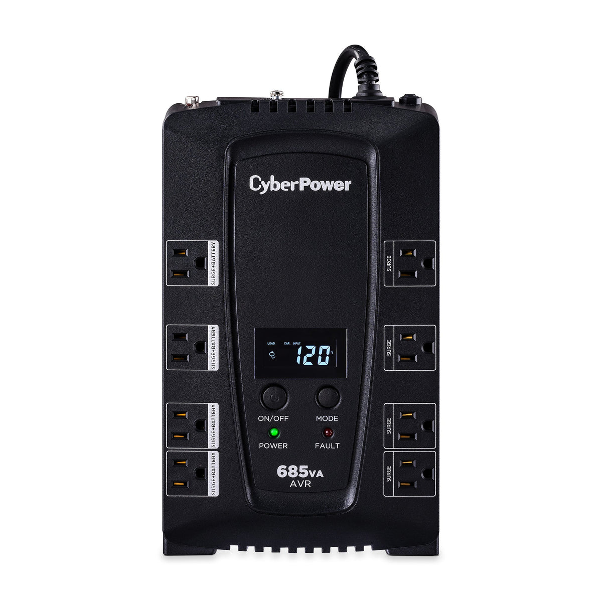 CYBERPOWER UPS BAT BACK UP 685VA CP AVR LCD 3 Y WAR