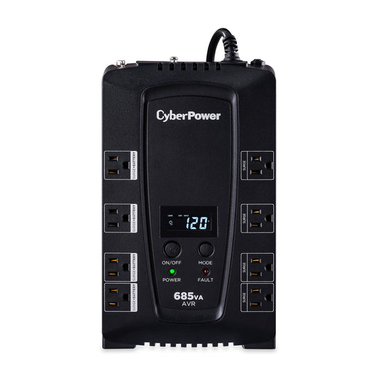CYBERPOWER UPS BAT BACK UP 685VA CP AVR LCD 3 Y WAR