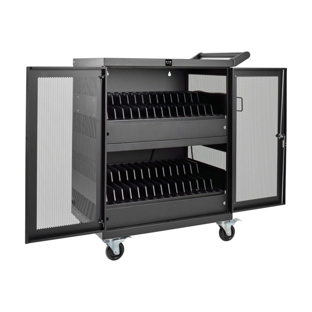 TRIPP 32-Device AC Charging Station Cart for Chromebooks and Laptops, Wall-Mount Optio