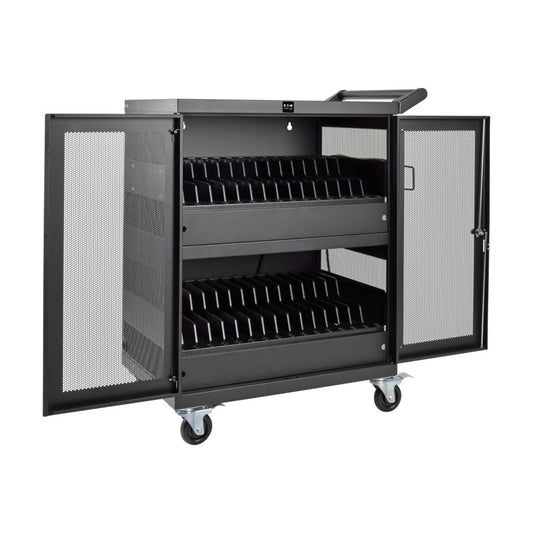 TRIPP 32-Device AC Charging Station Cart for Chromebooks and Laptops, Wall-Mount Optio
