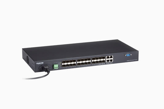 Gigabit Ethernet (1000-Mbps) Managed Switch - (20) SFP, (4) 100/1000-Mbps Dual-M
