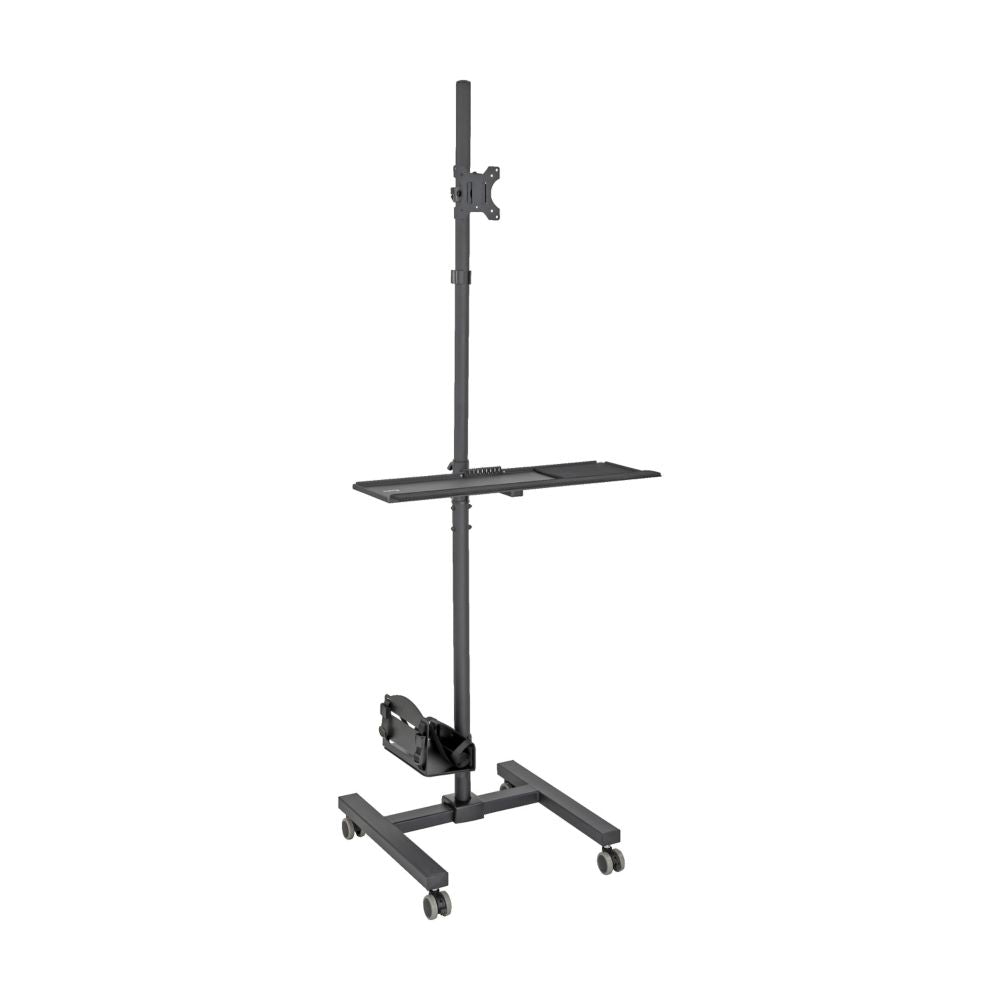 TRIPP Mobile Workstation TV Floor Stand Cart Height-Adjustable 17-32in