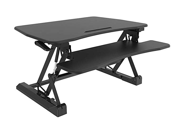 AMER Sit stand height adjustment up to 16.3 above desk surface with 8 incremental hei