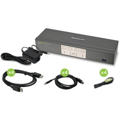 IOGEAR 4Port 4K UHD DisplayPort KVMP with USB 3.0 Hub and Audio TAA