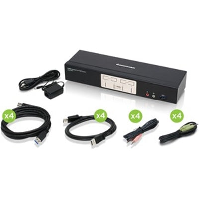 IOGEAR 4Port 4K DisplayPort KVMP with USB 3.1 Gen 1 Hub and Audio TAA