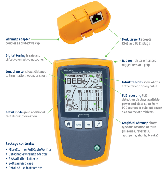 FLUKE MS-POE MICROSCANNER POE CABLE VERIFIER