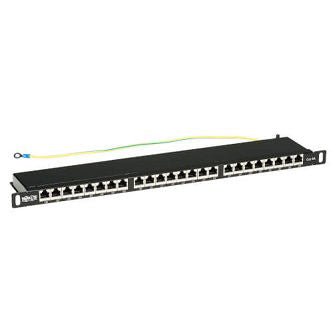 TRIPP Cat6a 24-Port High-Density Patch Panel - Shielded, Dual IDC, 568A/B, RJ45 Ethern