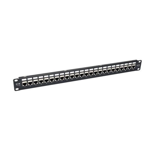 TRIPP 24-Port 1U Rack-Mount STP Shielded Cat6a Feedthrough Patch Panel, RJ45 Ethernet,