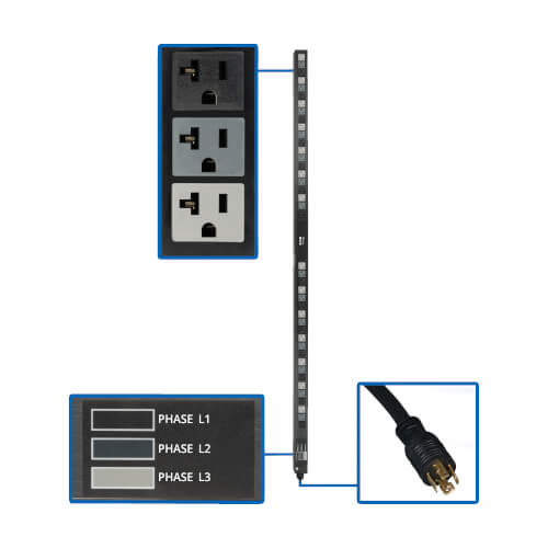TRIPP LITE PDU 3-PHASE BASIC 5.7KW 42 5-15/20R 0URM