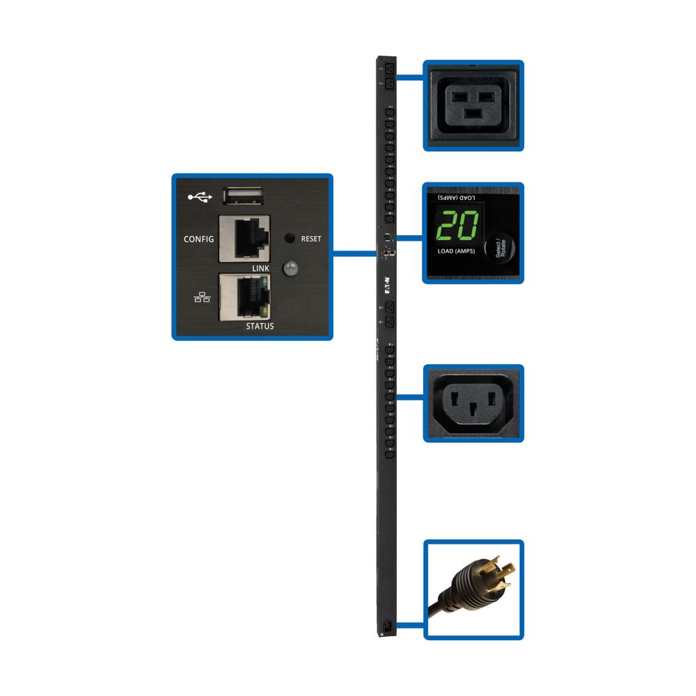 TRIPP PDUMV20HVNETLX - Power Distribution Unit - Vertical (0U) - 208; 230V - 3.7KW - (