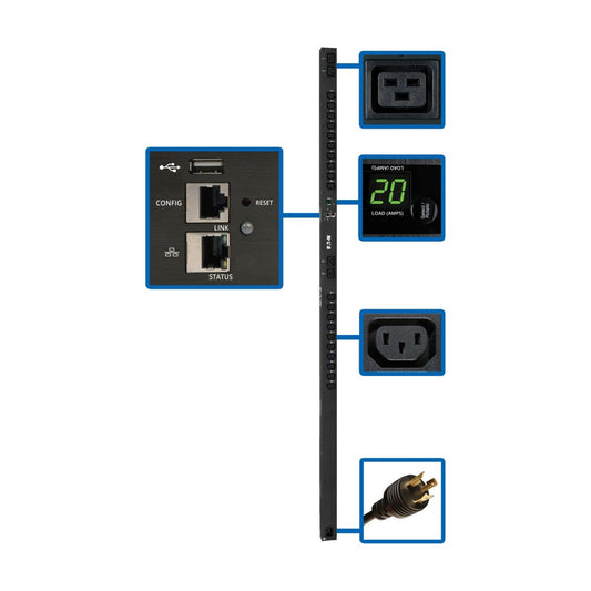 TRIPP PDUMV20HVNETLX - Power Distribution Unit - Vertical (0U) - 208; 230V - 3.7KW - (