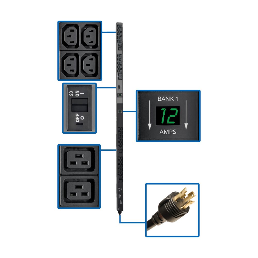 Tripp Lite series 5.8kW Single-Phase Local Metered PDU, 200-240V Outlets (8 C19