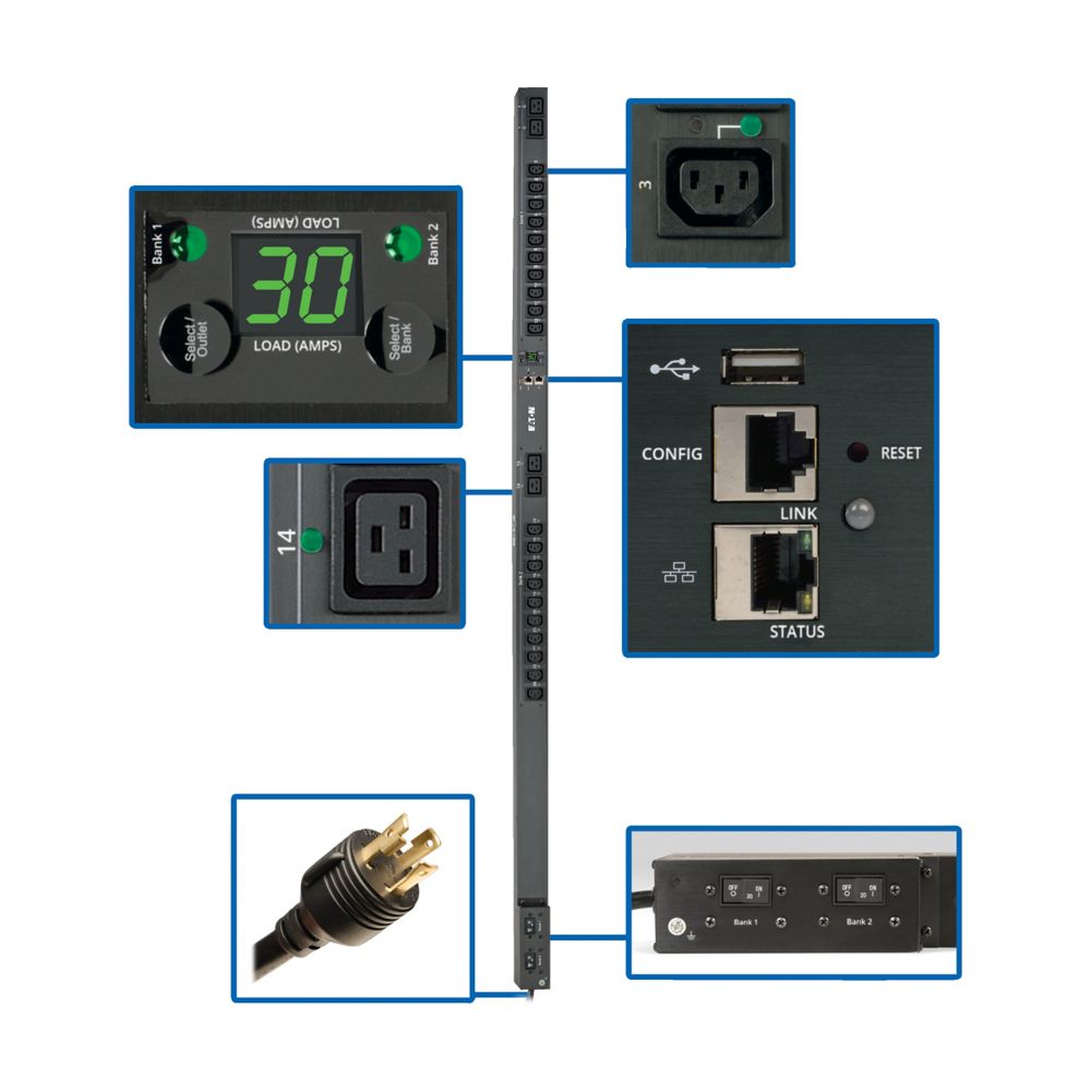 TRIPP Eaton 5.5kW Single-Phase Switched PDU, Outlet Monitoring, 208/230V Outlets (20 C