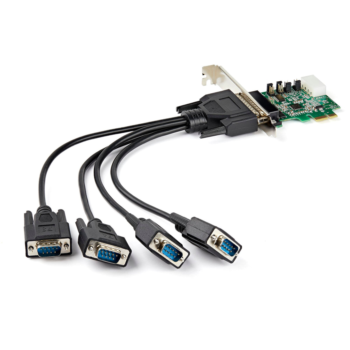 StarTech 4 port PCI Express RS232 serial controller card w/16950 UART/ASIX AX99100 - Bi-d