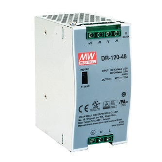 Barox power supplies for DIN rail, 85-264VAC, 120-370VDC, 120W
