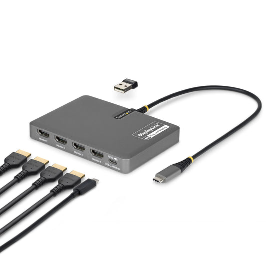 StarTech USB-C QUAD-MONITOR WORKSTATION ADAPTER 4K 60HZ HDMI PD