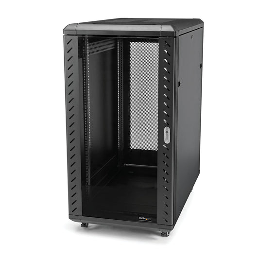 StarTech 25U KNOCK-DOWN SERVER RACK 36IN CABINET WITH CASTERS BLACK
