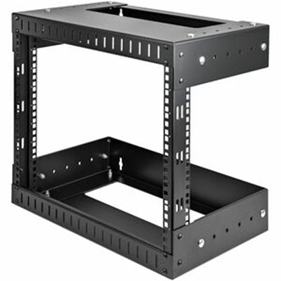 StarTech Rack - Steel - Black - This 2-post 8U 19 inch open frame network rack is EIA/ECA