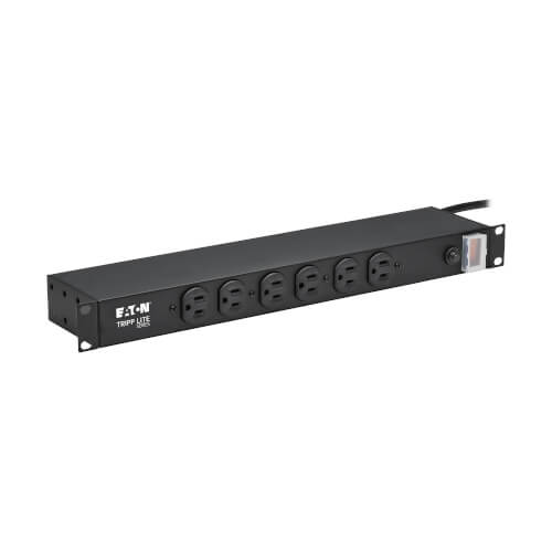 TRIPP POWERSTRIP 12OUTLET RACKMNT 1U 15FT-CORD SWITCH 6 FRONT 6 REAR