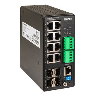 Barox Switch, DIN, DMS, GE:8xTX+4xSFP,ExtTmp