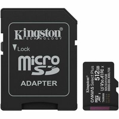 KINGSTON 512GB MICROSDXC CANVAS SELECT PLUS GEN3 150MB/S A1 CARD + ADAPTER