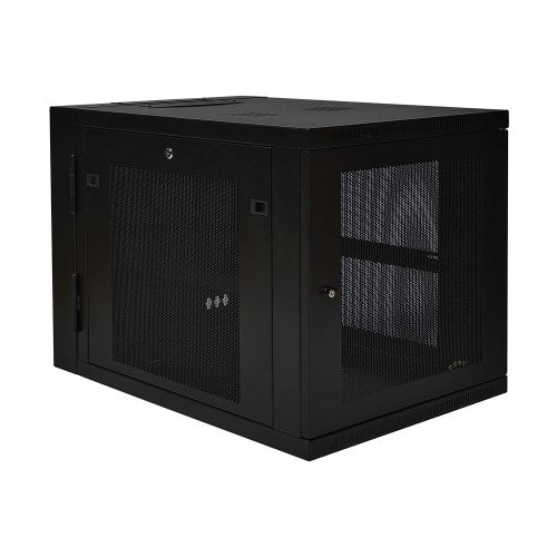 TRIPP Rack Enclosure - Steel - Black - Saves Valuable Workspace;Hinged Cabinet for Con