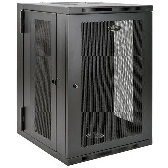 Tripp 18U Wall Mount Rack Enclosure Cabinet Swinging Hinged Door Deep