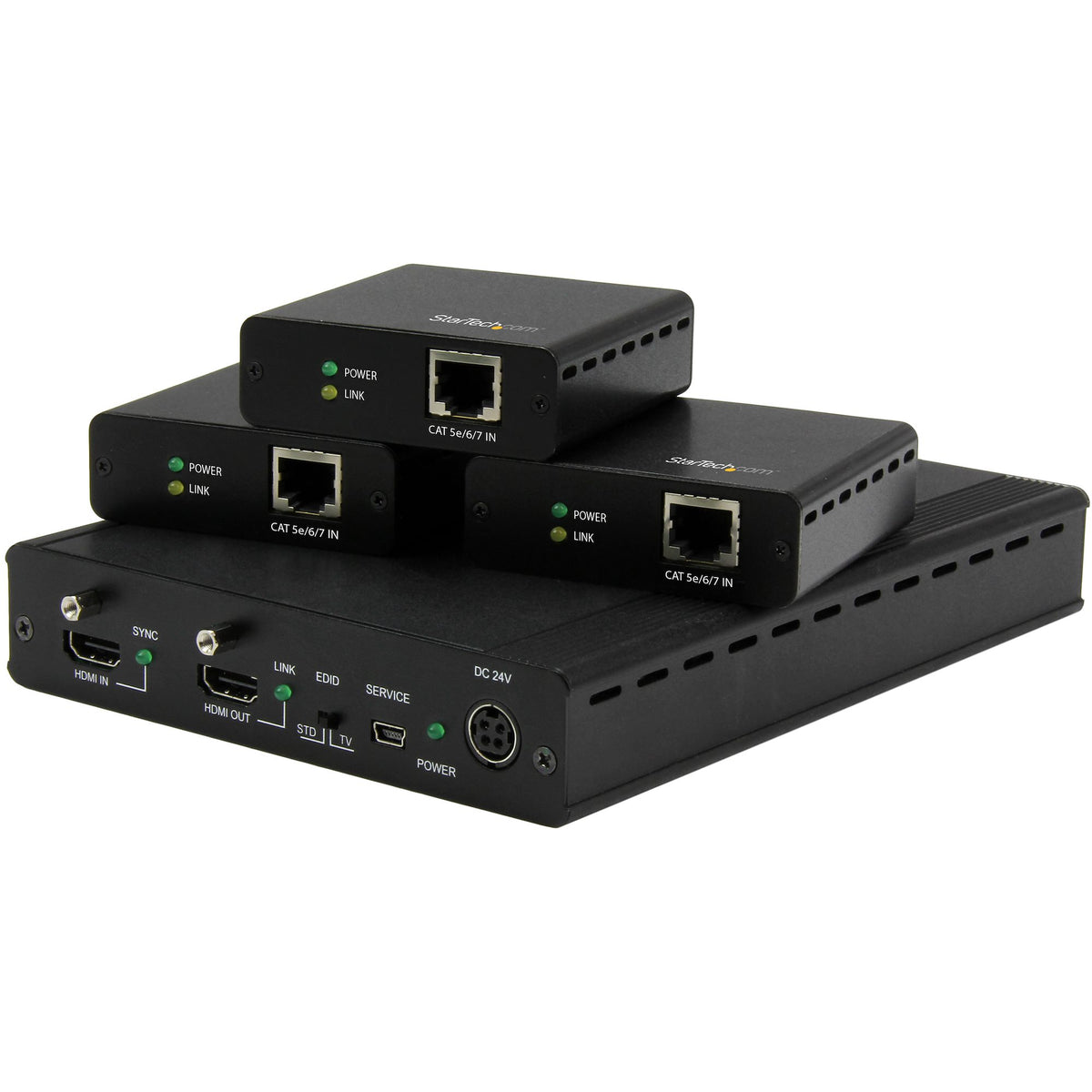 StarTech Distribute your HDMI source to three remote displays over standard CAT5 CAT6 or