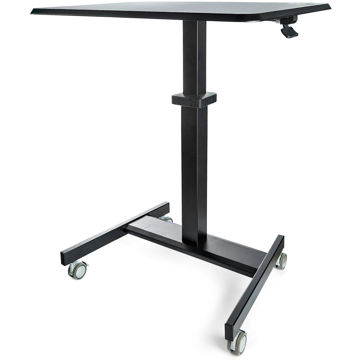 StarTech Sit-stand cart is easily movable; Stable base w/ lockable front wheels - Mobile