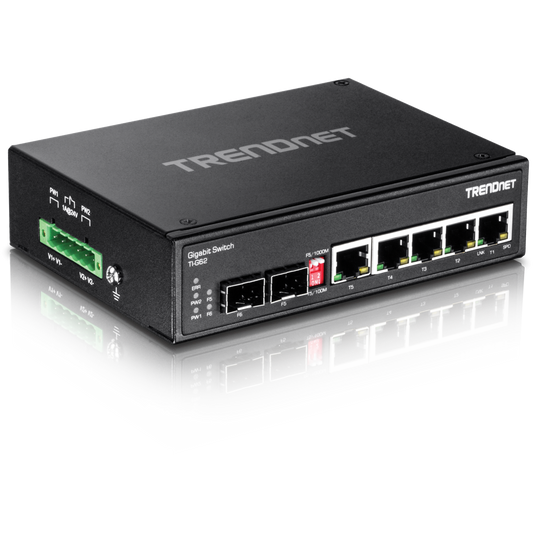 TRENDNET 6-PORT HARDENED GIGABIT INDUSTRIAL DIN-RAIL SWITCH