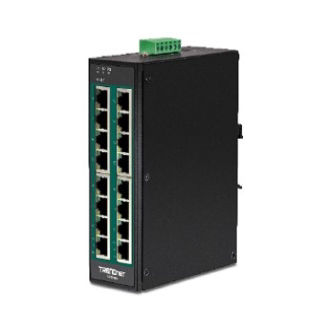TRENDnet 16-PORT HARDENED INDUSTRIAL GIGABIT POE+ DIN-RAIL SWITCH