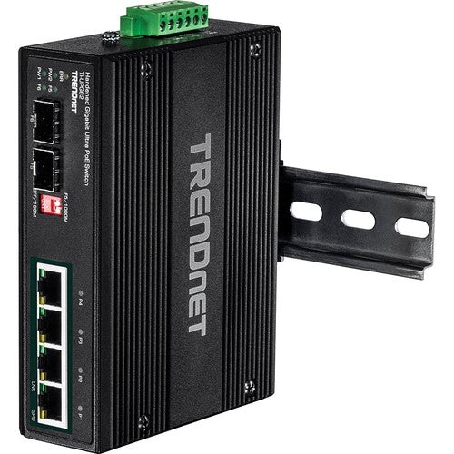 TRENDnet 6-PORT HARDENED INDUSTRIAL GIGABIT ULTRA POE DIN-RAIL SWITCH