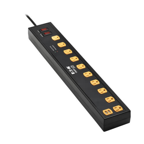 TRIPPLITE SURGE PROTECTOR 10OUTLET 2 USB 10FT CORD