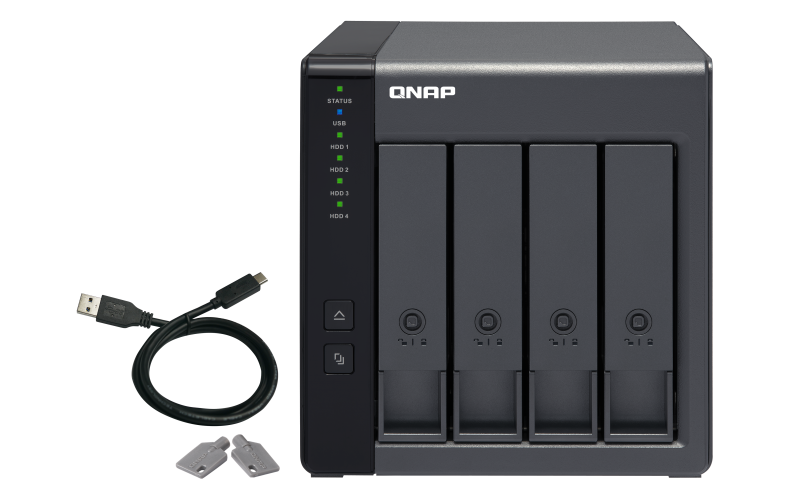 QNAP TR-004 4-BAY USB 3.0 TYPE-C (5GBPS) HARDWARE RAID ENCLOSURE/ DAS, SUPPORTS