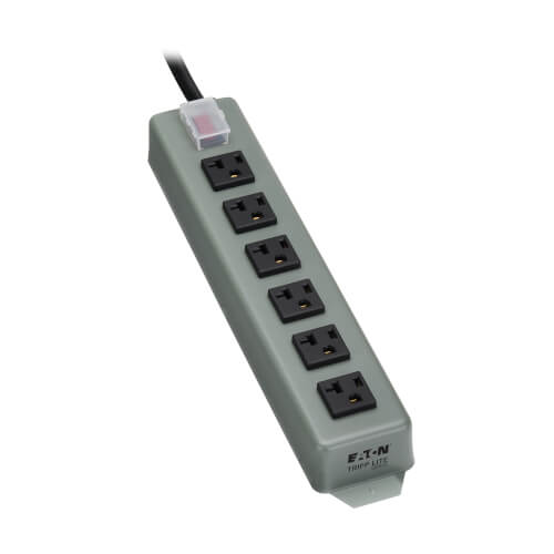TRIPP 6 OUTLET INDUSTRIAL POWER STRIP WABER METAL 5-20P/5-15P 15FT CORD