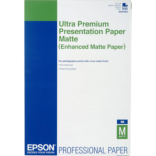 EPSON Enhanced Matte Paper 13 x 19 (100 Sheet Bulk Pack) - Flat matte surface pr