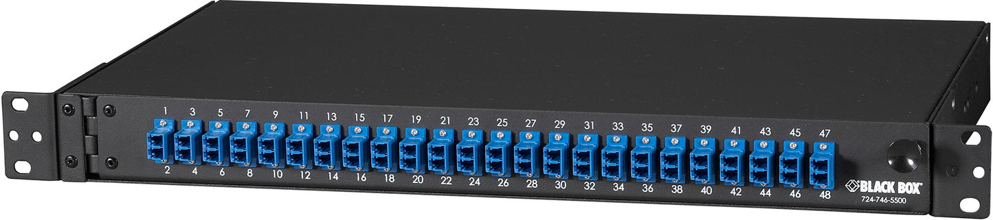 Rackmount Fiber Panel, 1U, Loaded with (24) Single-Mode/Multimode Connectors, LC