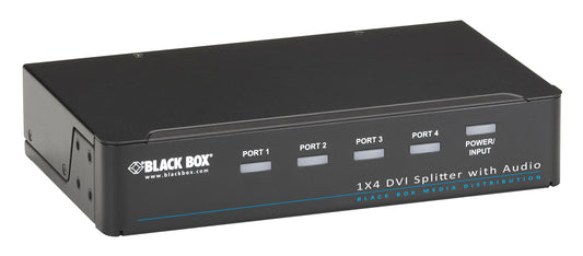 BLACK BOX CORP 1 X 4 DVI-D SPLITTER WITHAUDIO AND HDCP