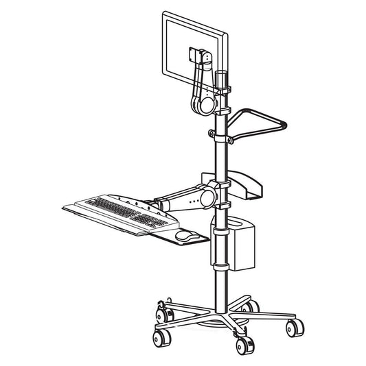 System caster base -  workstand components - black