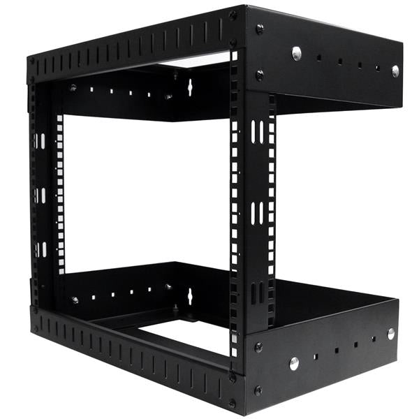 Rack - Steel - Black - This 2-post 8U 19 inch open frame network rack is EIA/ECA
