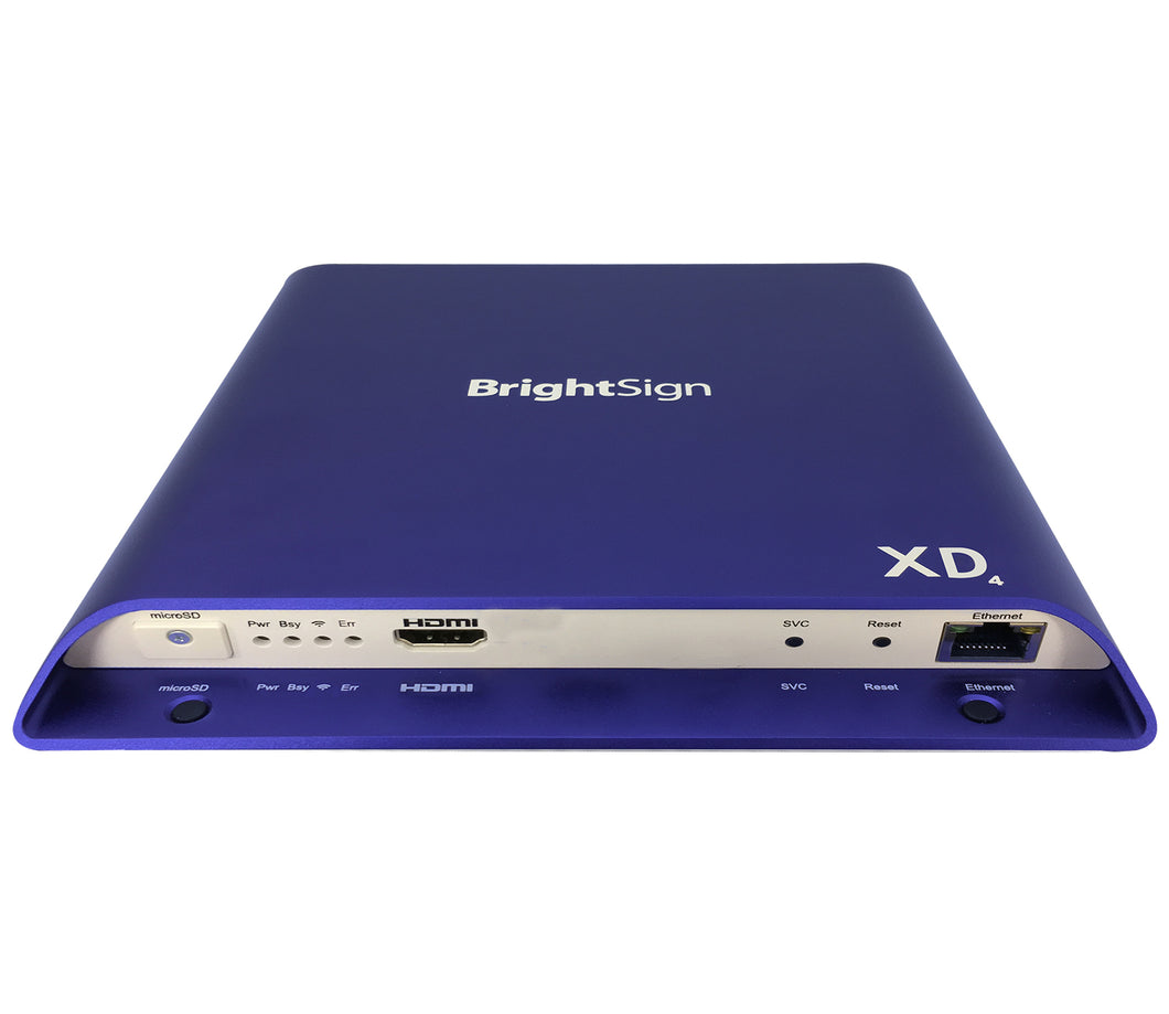 BRIGHTSIGN, TRUE 4K, DUAL VIDEO DECODE, ADVANCED HTML5 PLAYER WITH STANDARD I/O PACKAGE